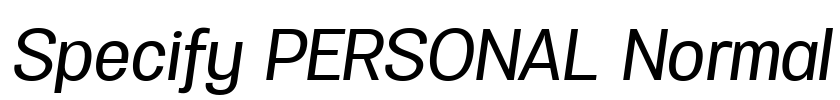 Specify PERSONAL Normal