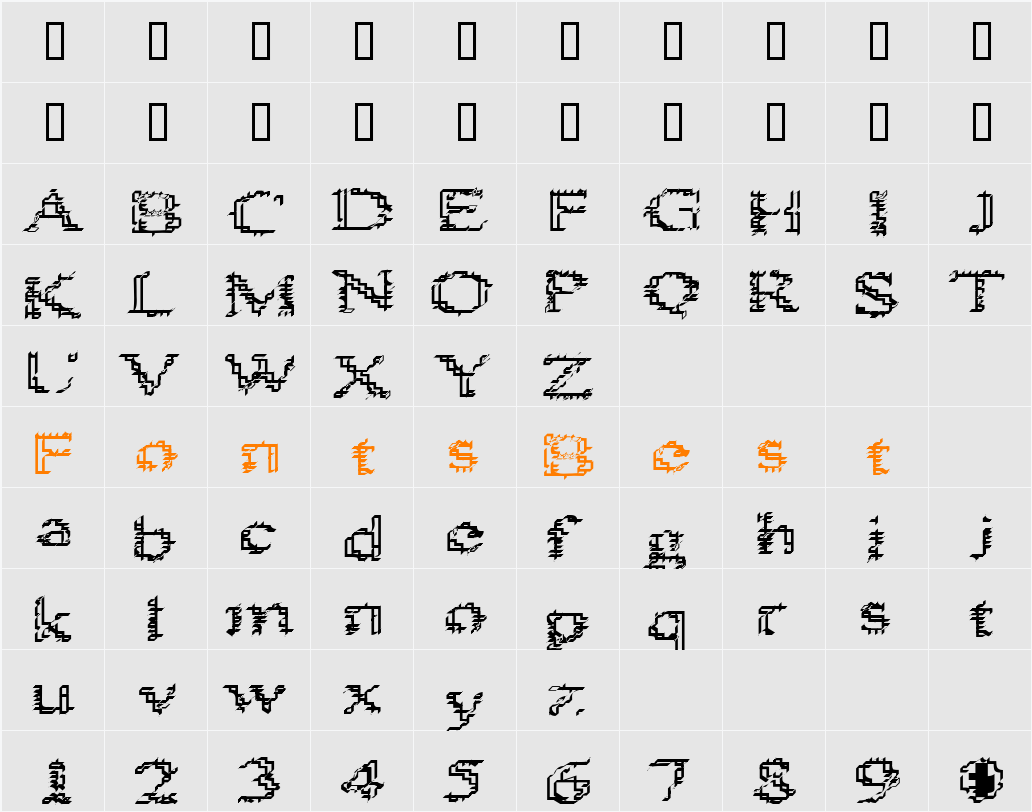 Heat Sinks 386 Character Map