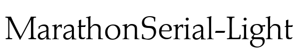 MarathonSerial-Light Font Image