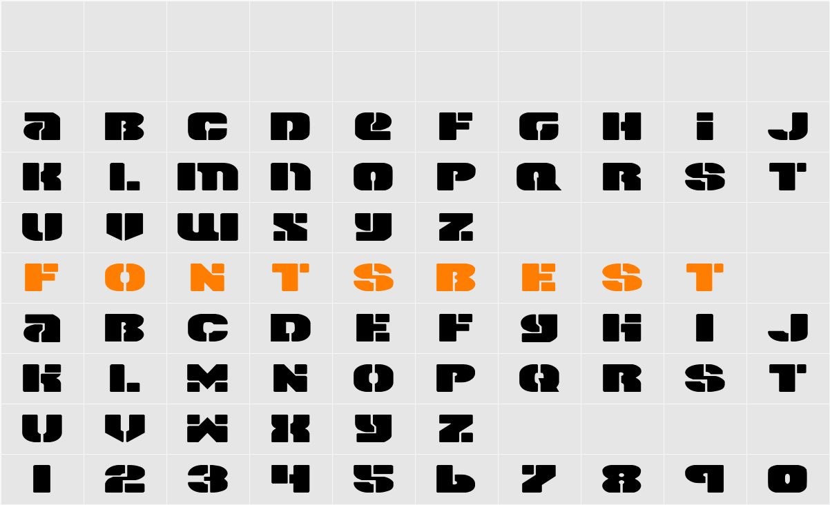 Space Cruiser Expanded Character Map