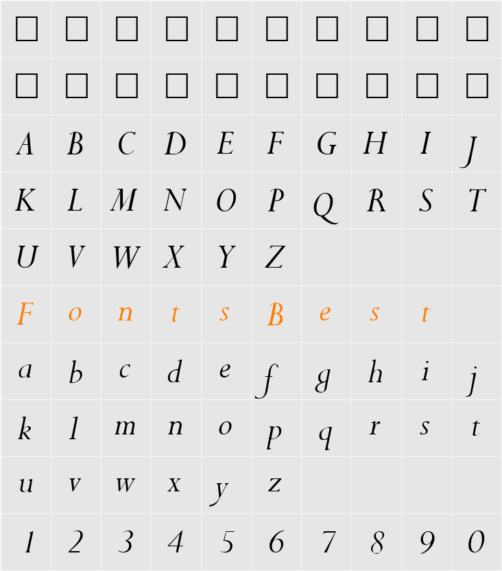 Purloin Character Map