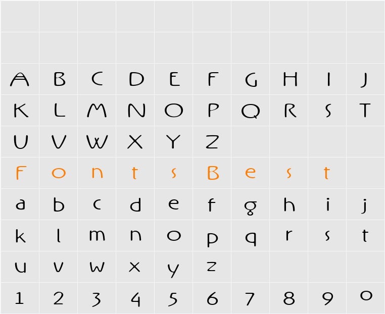 Rx-OneZero Character Map