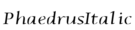 PhaedrusItalic Font Image