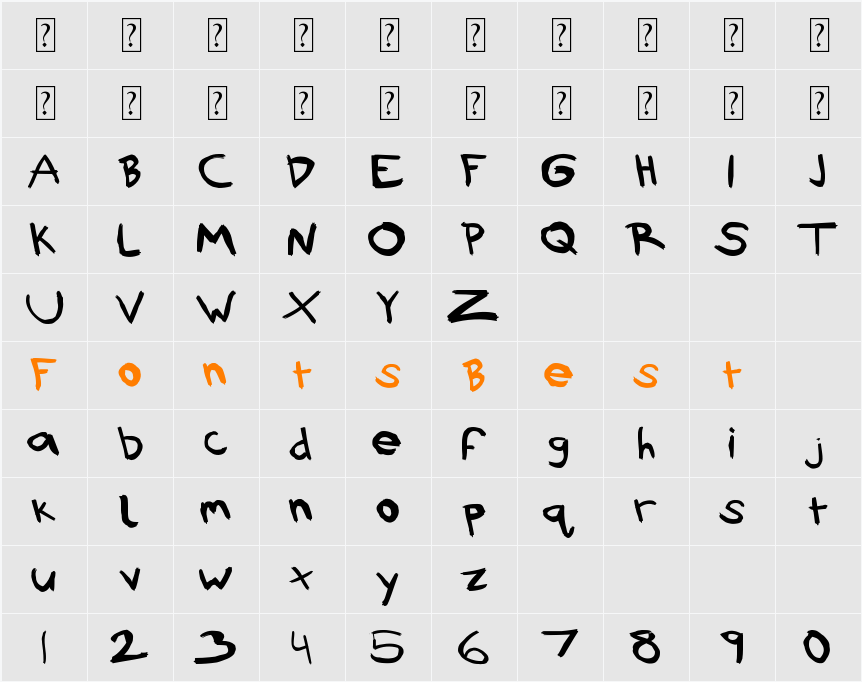 Rubbish Character Map