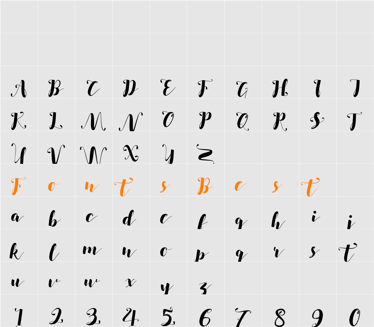 SALSABILLA Character Map