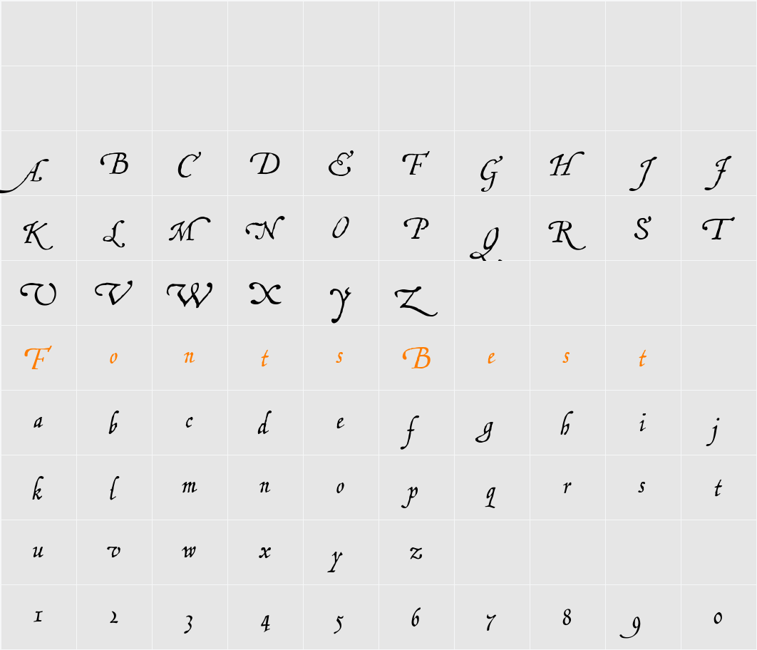 P22Grenville Character Map