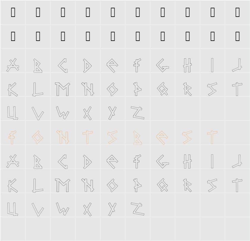 Brabbel Blocks Character Map