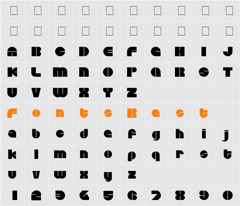 Discotheque Character Map