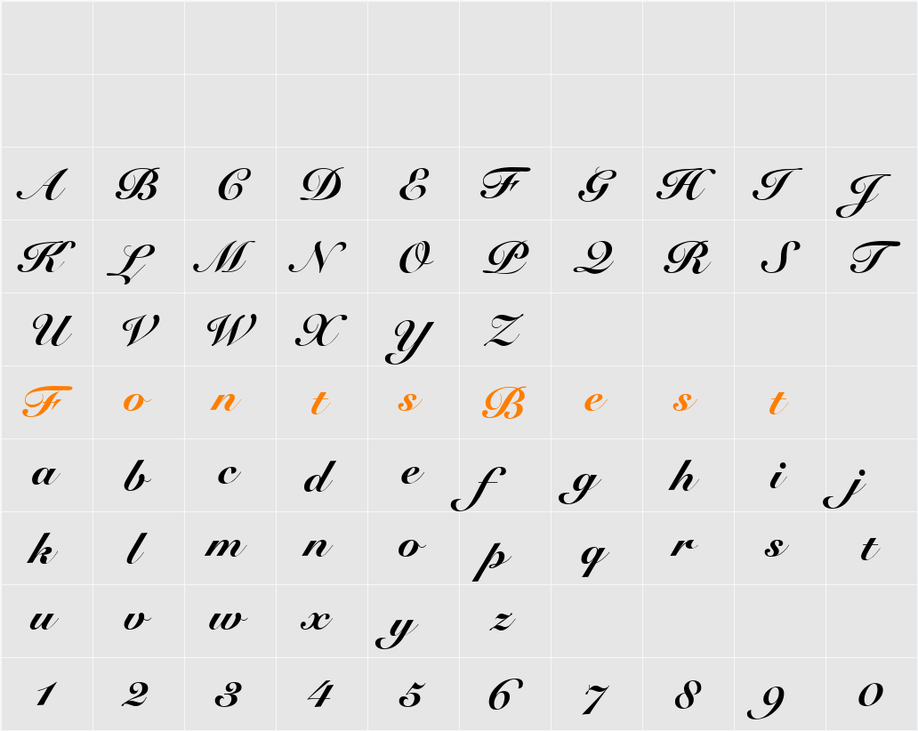 SnellRoundhand BlackScript Character Map