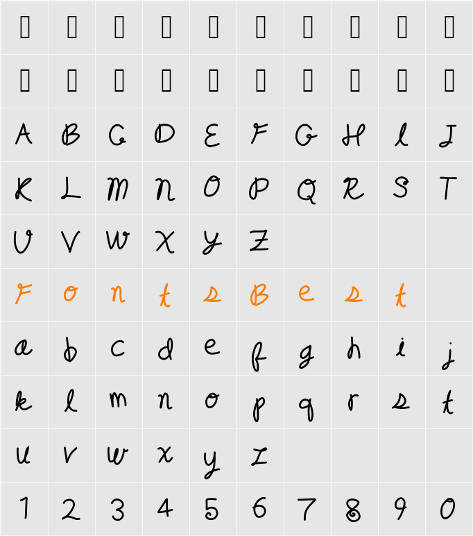 random type Character Map
