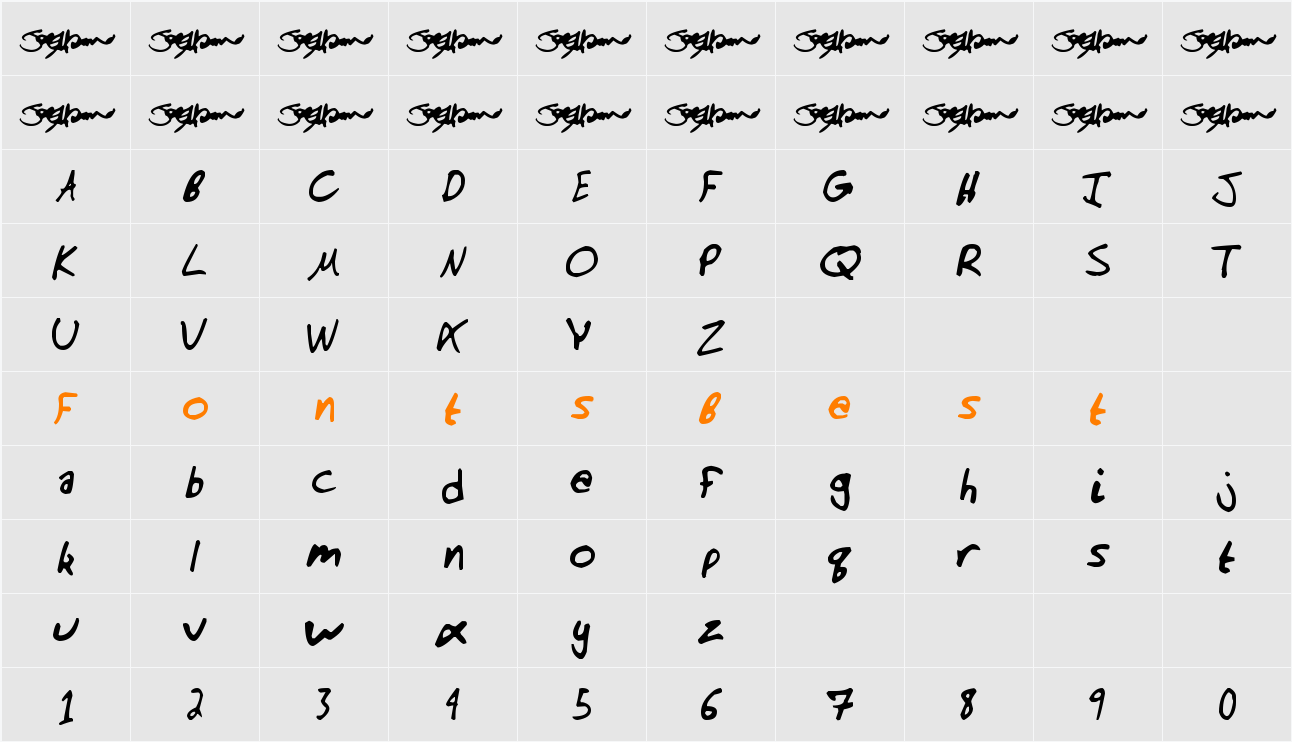 Manno Character Map