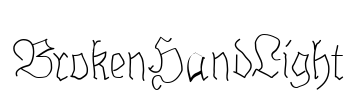 BrokenHandLight Font Image
