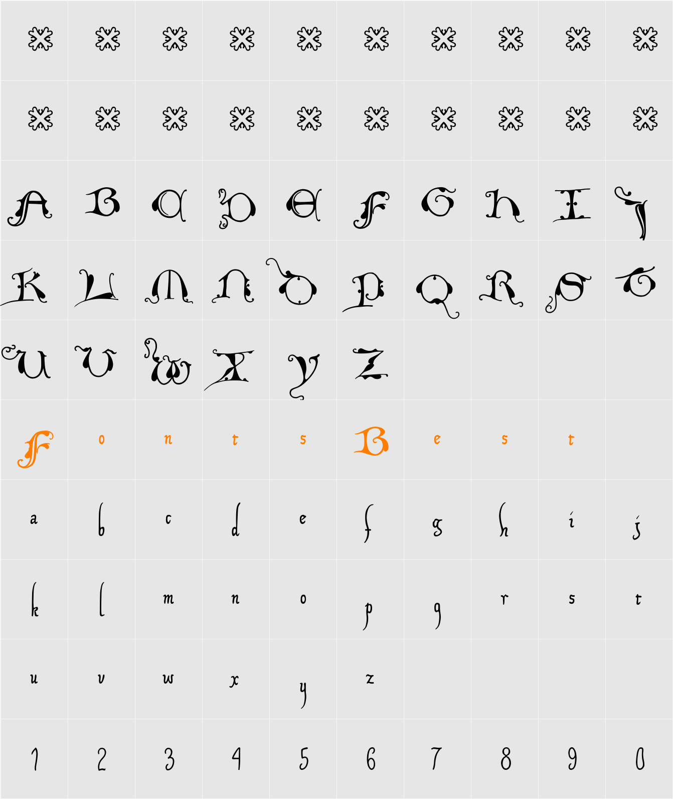 XiparosLombard Character Map