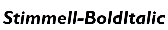 Stimmell-BoldItalic Font Image