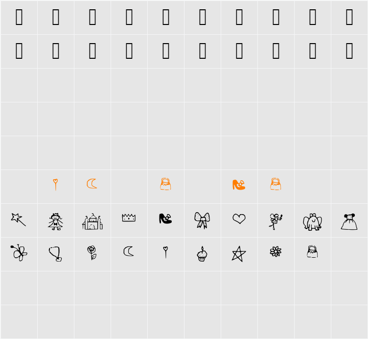 PrincessDings Character Map