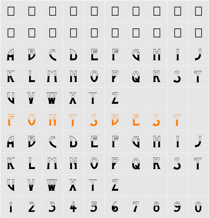 a_ModernoB&W Character Map