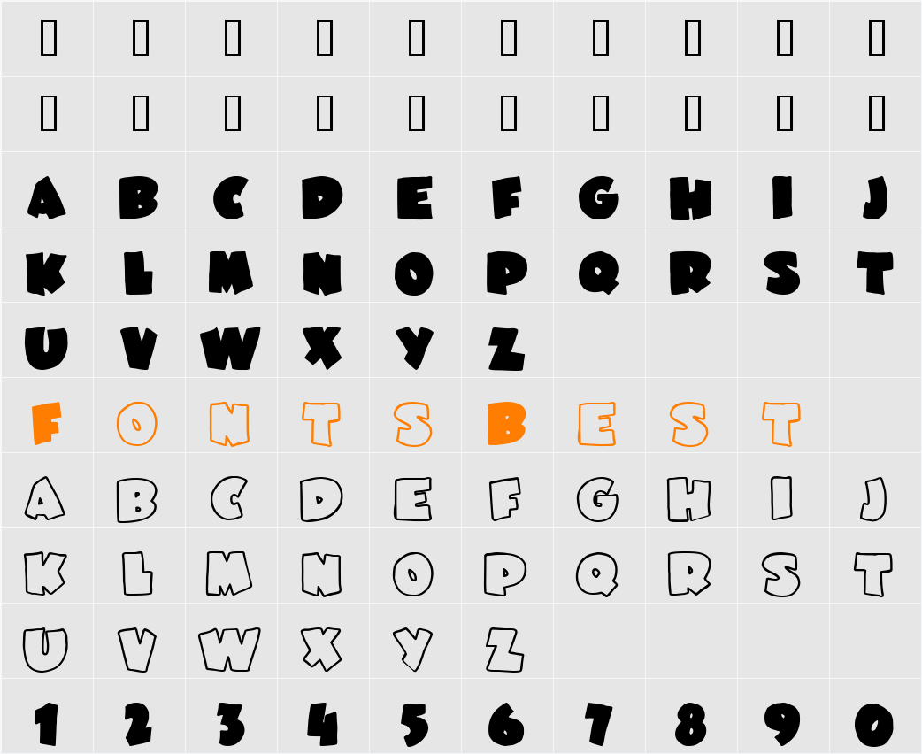 JuneBug Character Map