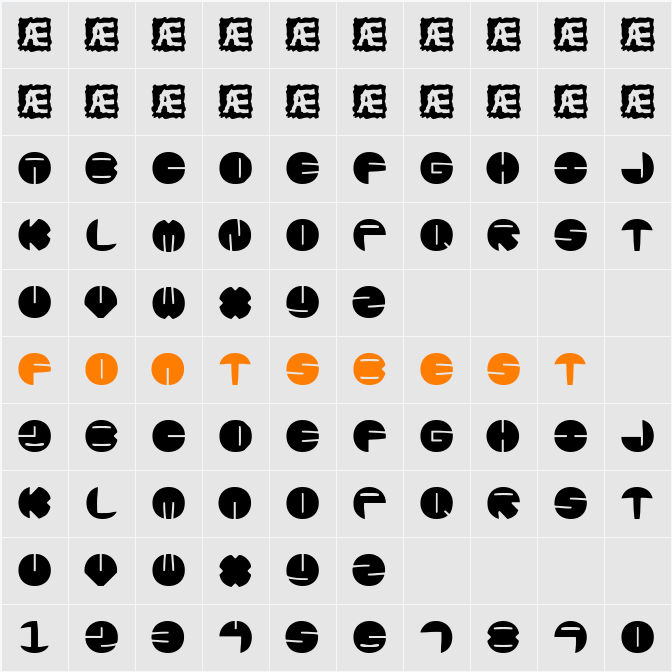 Zurklez Solid (BRK) Character Map