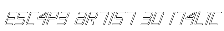 Escape Artist 3D Italic Font Image