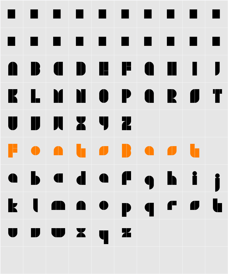 PlasterCaster Character Map