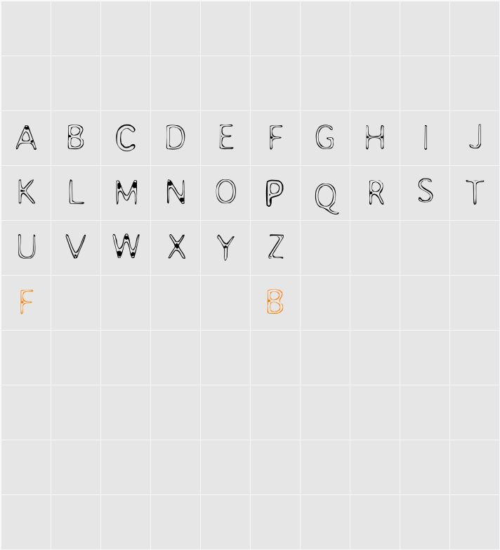 Sirupfont Character Map