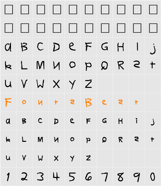 PT Hobbes Character Map