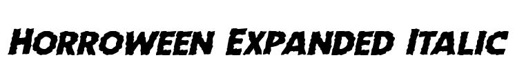 Horroween Expanded Italic Font Image