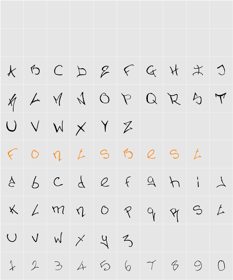 Nermins Graffiti Character Map