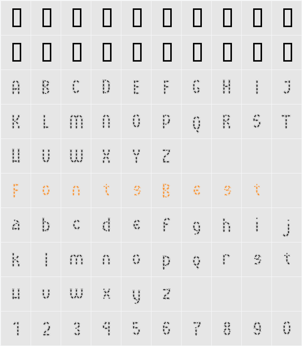 BuggyFont Character Map