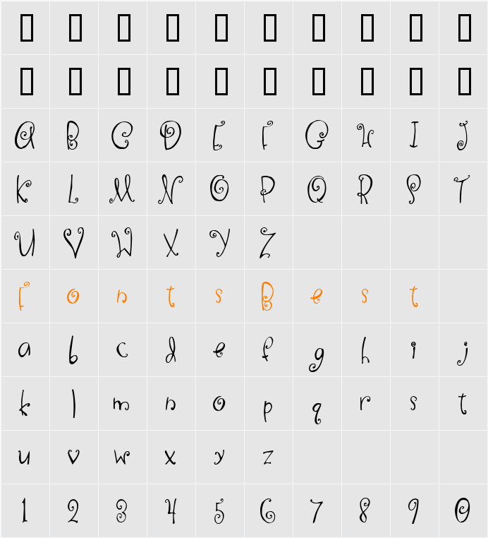 2Peas DW Curls and Swirls Character Map
