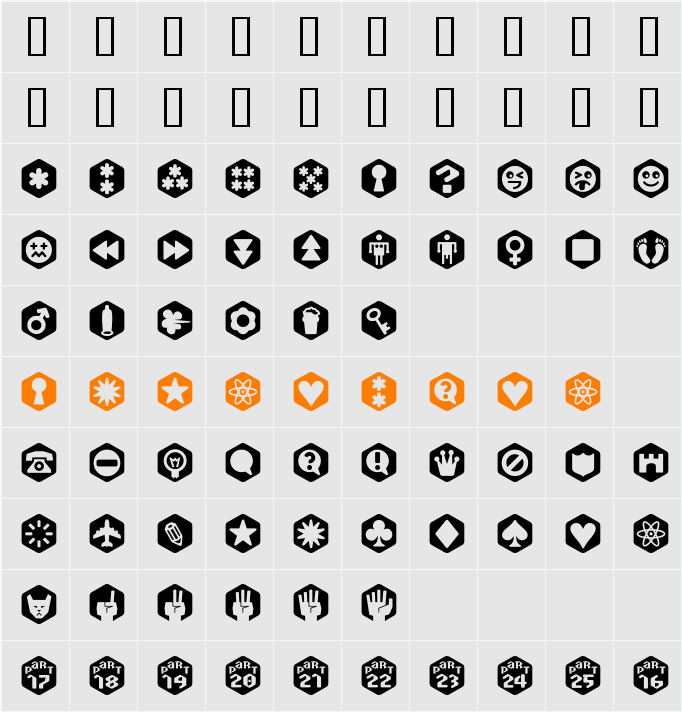 Scrotnig Hexes Two Character Map