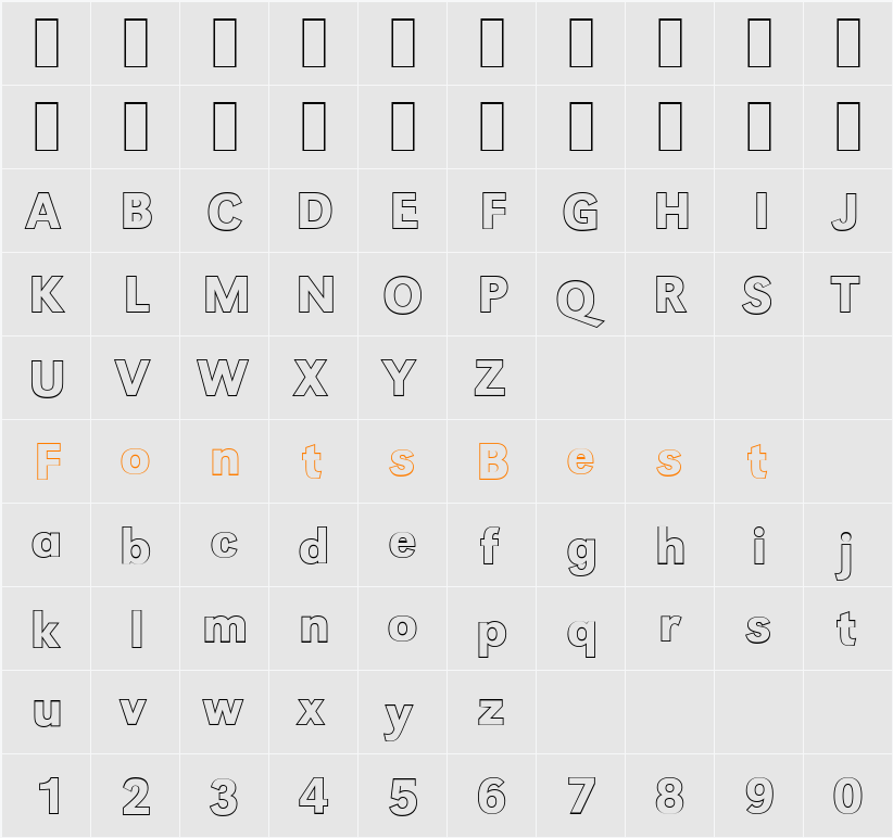 GroteskOu-Medium Character Map