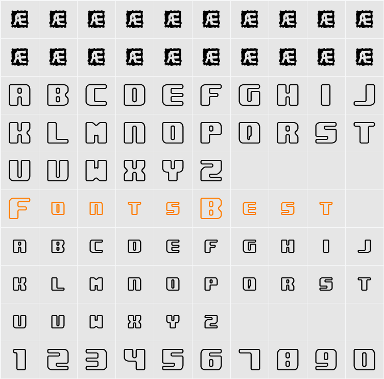Underwhelmed Outline BRK Character Map
