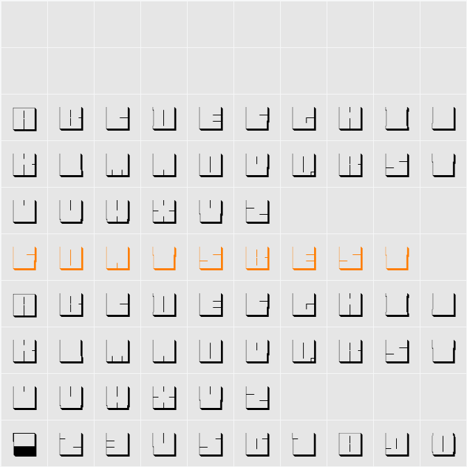 Blockman-outlined Character Map