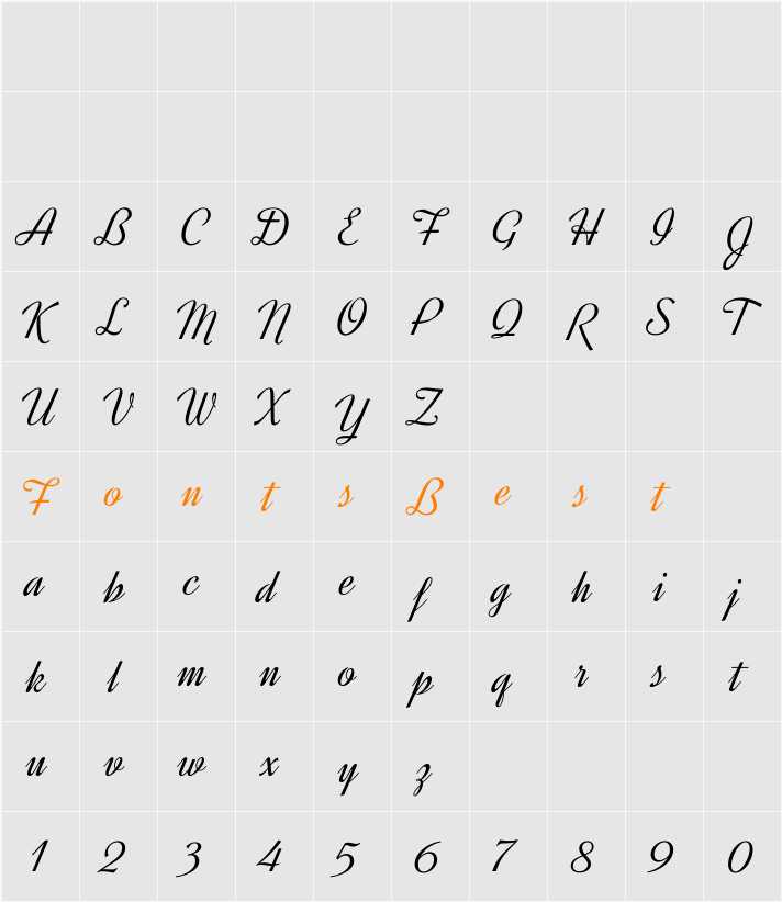 Dynalight Character Map