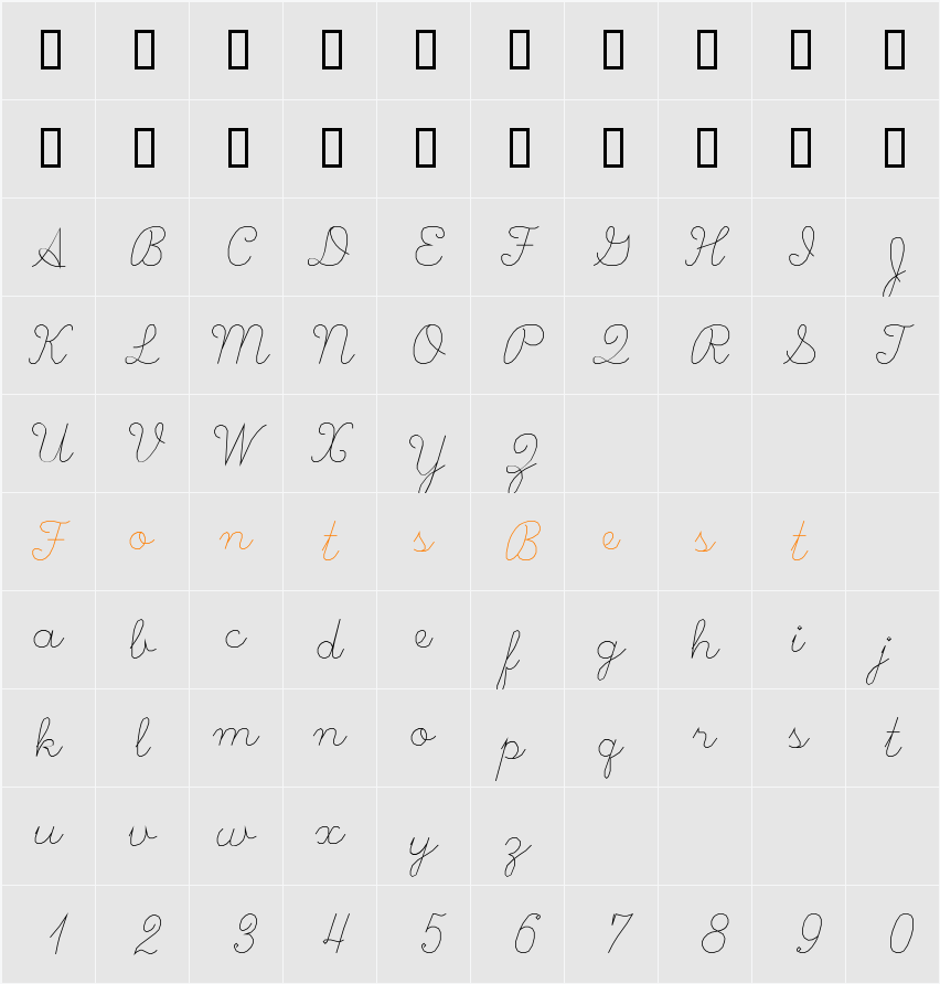 ScriptS Character Map