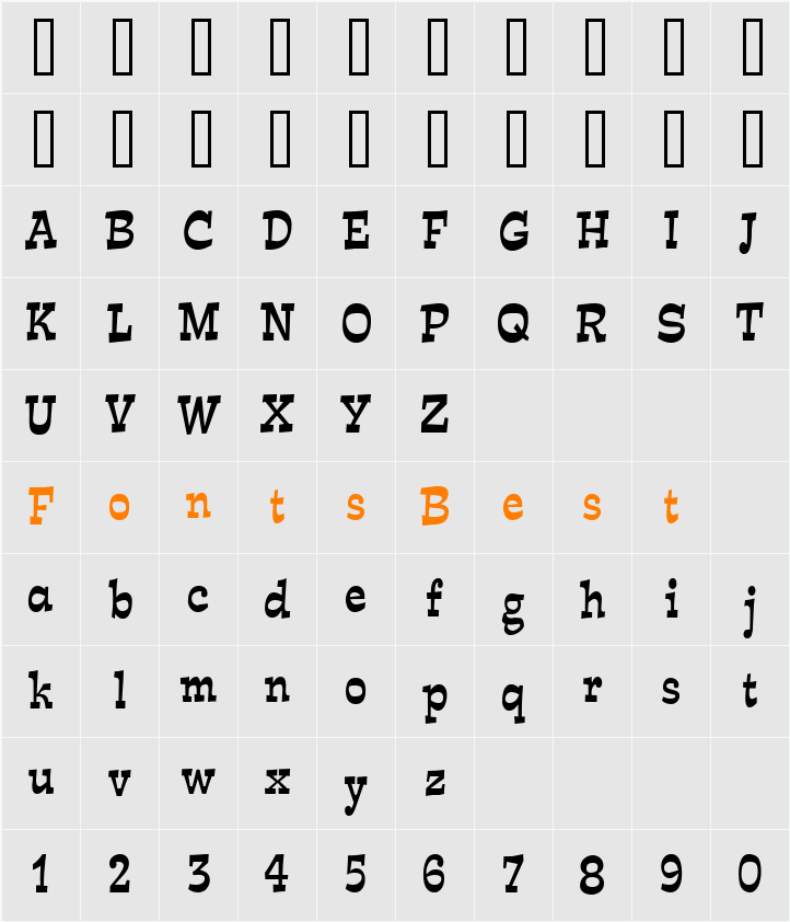 Expose Thin Condensed Character Map