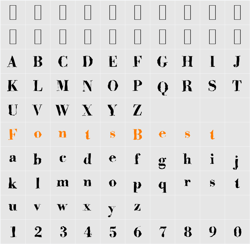 BodoniRandom Character Map