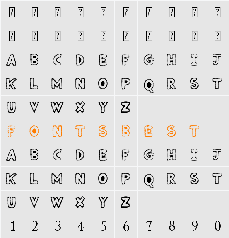 Punked Out Character Map