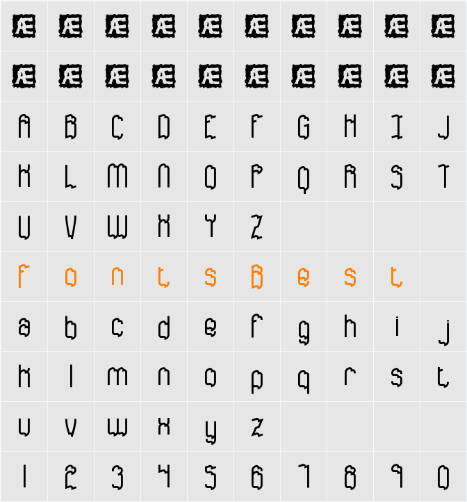 Discordance BRK Character Map
