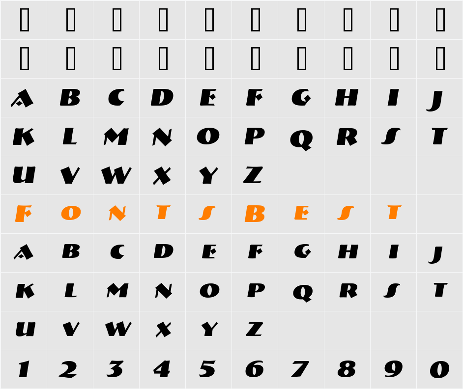 a_BremenCaps Character Map