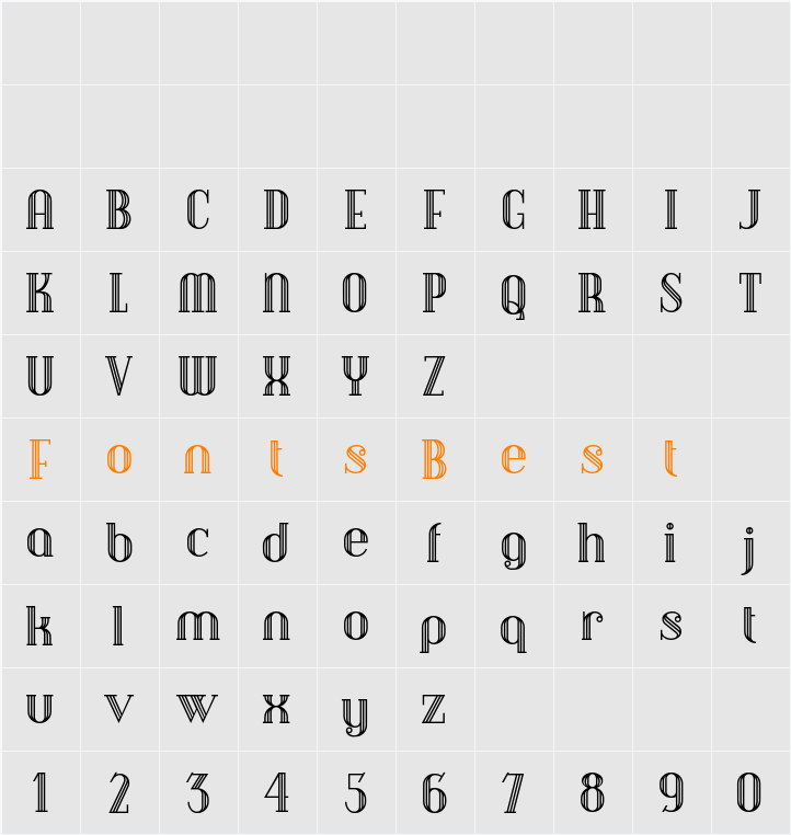 DebonairInline Character Map