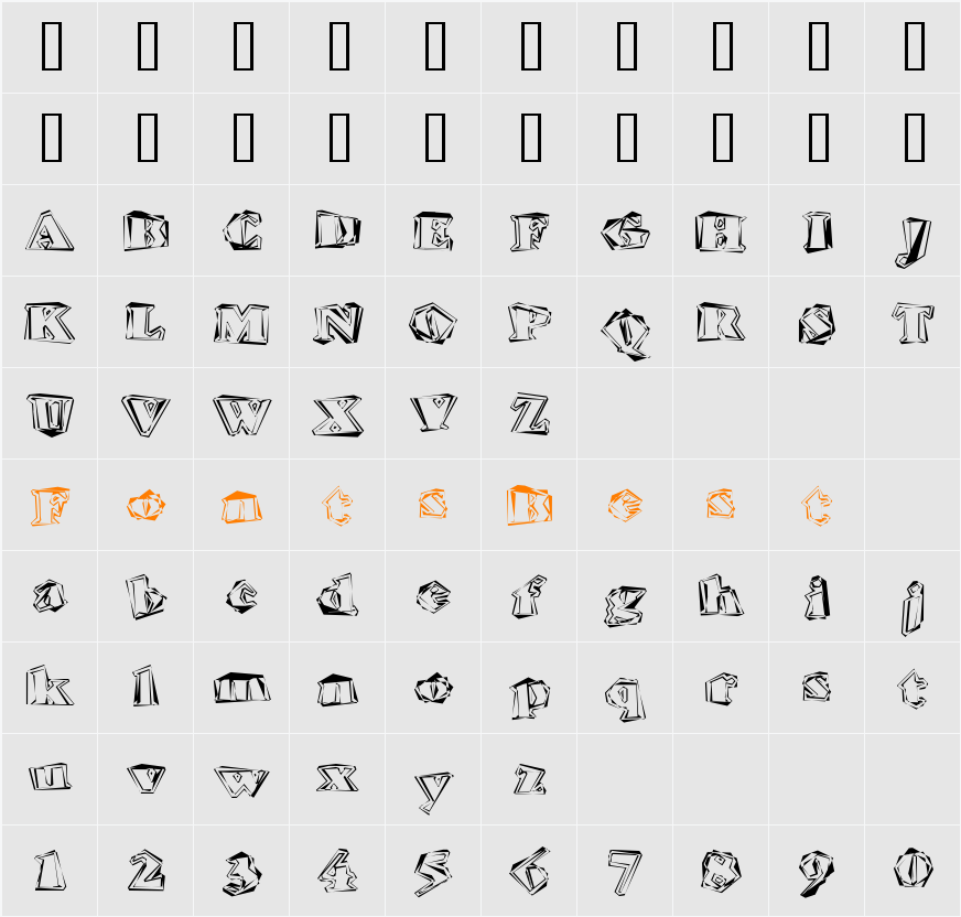 Hitech Character Map
