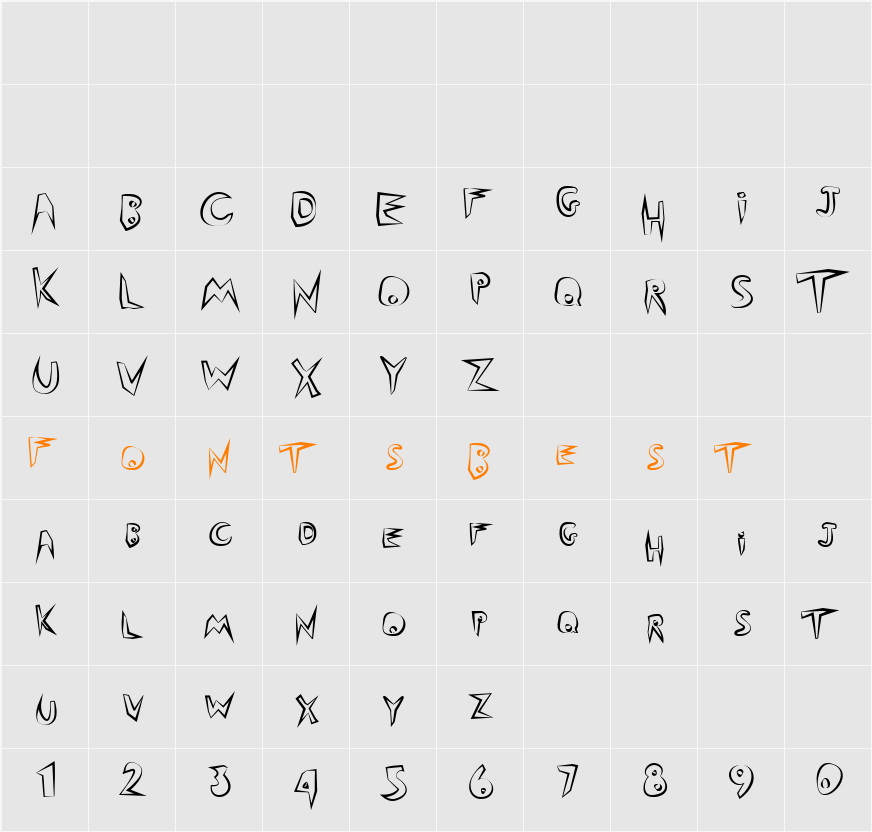 outback_outline Character Map