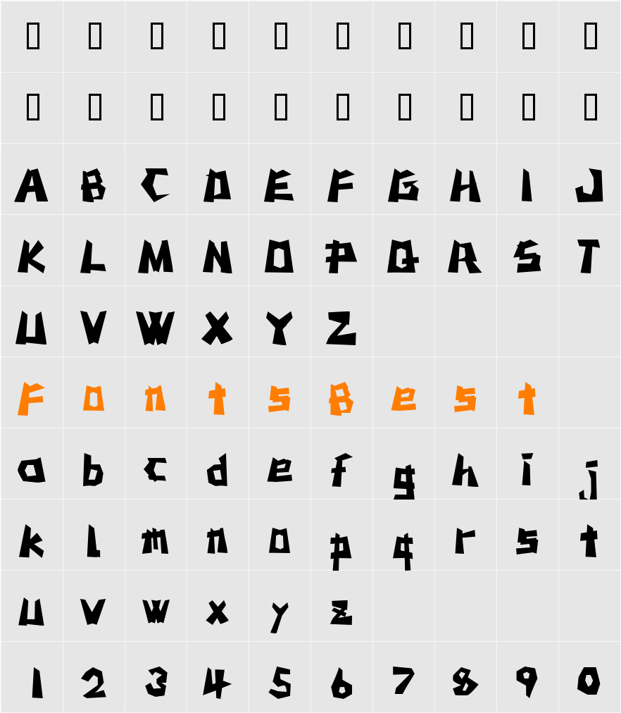MSTK Character Map