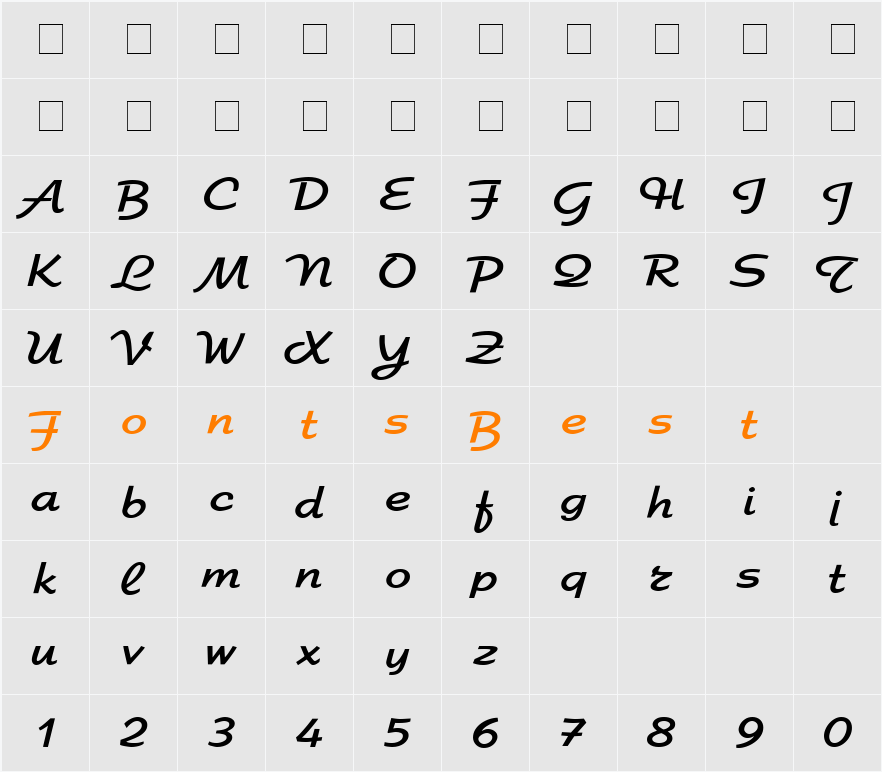 Elfring-Elite Character Map