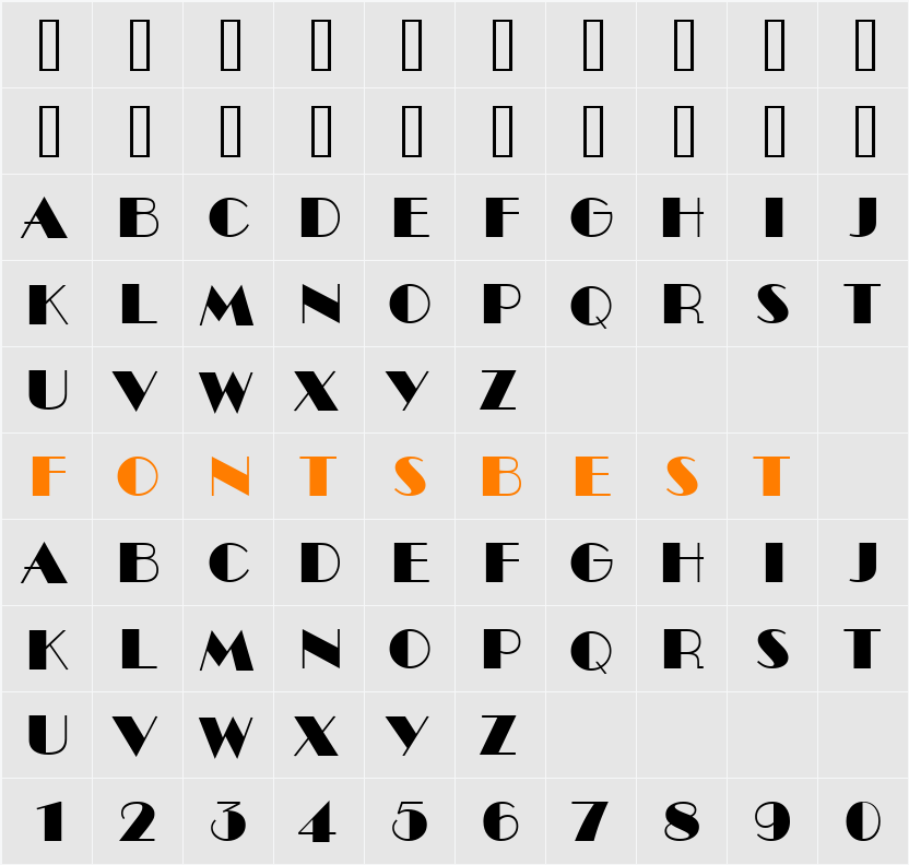 a_BentTitul Character Map