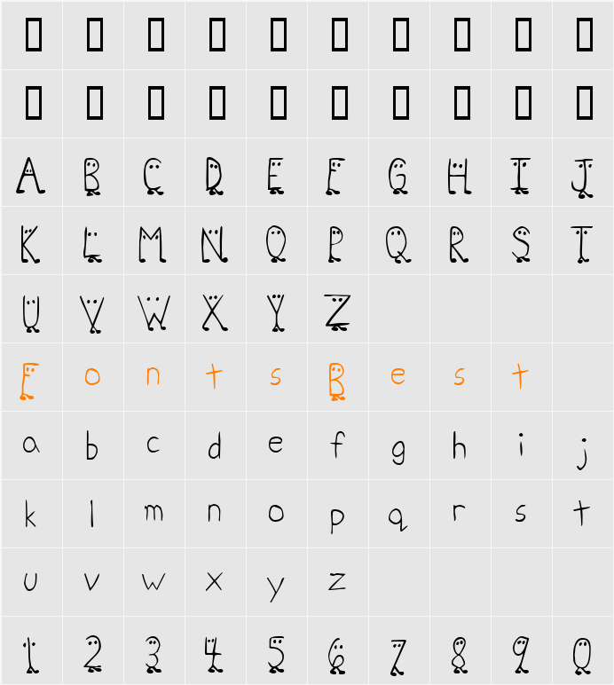 Zhang QA Character Map