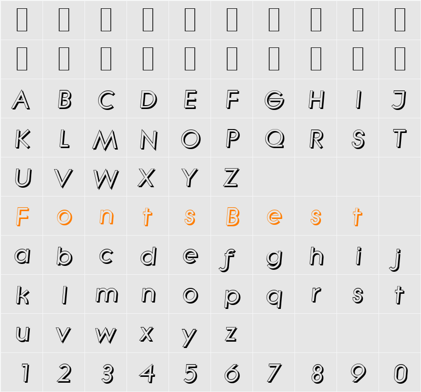 LiteraShadow Character Map