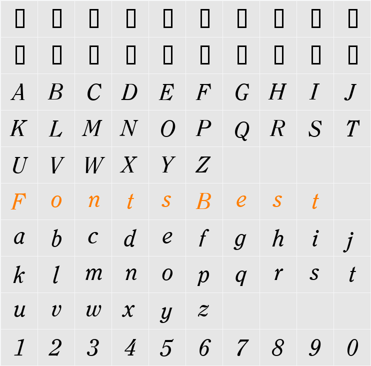 Clearface Character Map